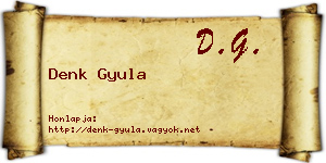 Denk Gyula névjegykártya